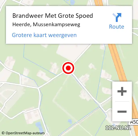 Locatie op kaart van de 112 melding: Brandweer Met Grote Spoed Naar Heerde, Mussenkampseweg op 29 september 2019 20:39