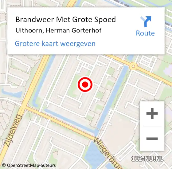 Locatie op kaart van de 112 melding: Brandweer Met Grote Spoed Naar Uithoorn, Herman Gorterhof op 29 september 2019 23:27