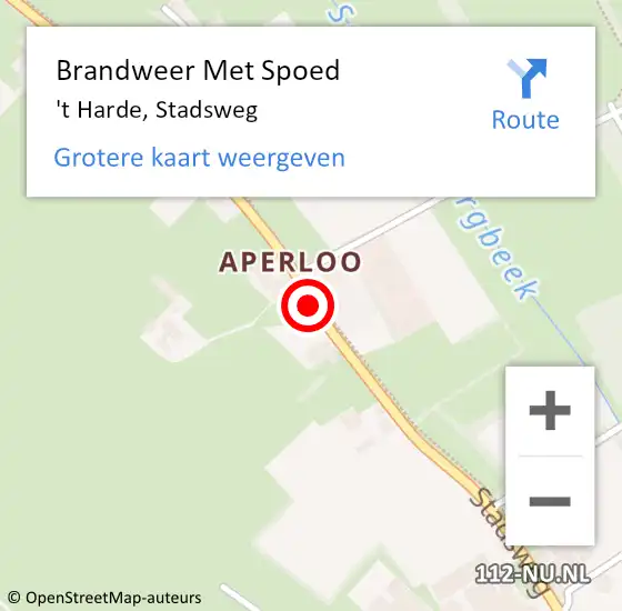 Locatie op kaart van de 112 melding: Brandweer Met Spoed Naar 't Harde, Stadsweg op 29 september 2019 23:28