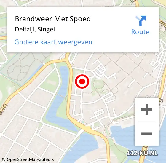 Locatie op kaart van de 112 melding: Brandweer Met Spoed Naar Delfzijl, Singel op 29 september 2019 23:31