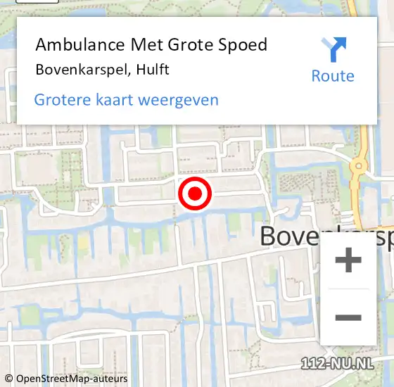 Locatie op kaart van de 112 melding: Ambulance Met Grote Spoed Naar Bovenkarspel, Hulft op 30 september 2019 02:03