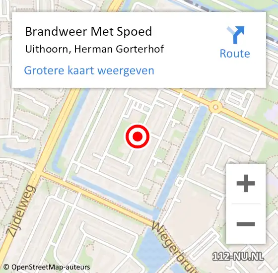 Locatie op kaart van de 112 melding: Brandweer Met Spoed Naar Uithoorn, Herman Gorterhof op 30 september 2019 02:54