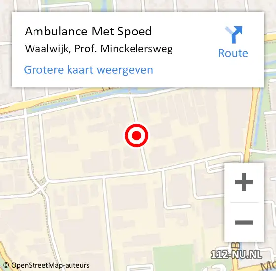 Locatie op kaart van de 112 melding: Ambulance Met Spoed Naar Waalwijk, Prof. Minckelersweg op 30 september 2019 03:03