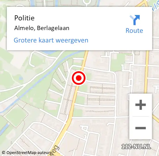 Locatie op kaart van de 112 melding: Politie Almelo, Berlagelaan op 30 september 2019 07:43