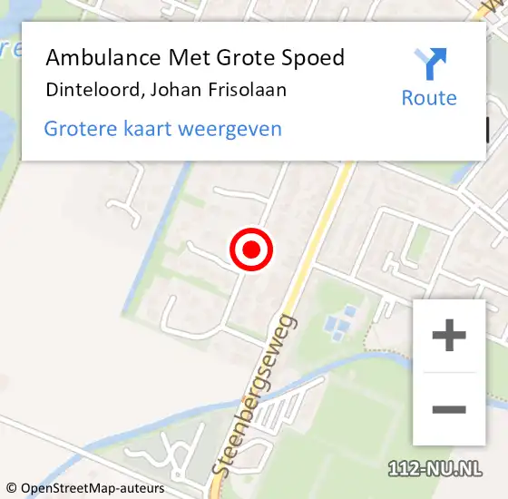 Locatie op kaart van de 112 melding: Ambulance Met Grote Spoed Naar Dinteloord, Johan Frisolaan op 30 september 2019 08:05