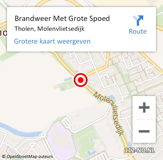 Locatie op kaart van de 112 melding: Brandweer Met Grote Spoed Naar Tholen, Molenvlietsedijk op 30 september 2019 11:04