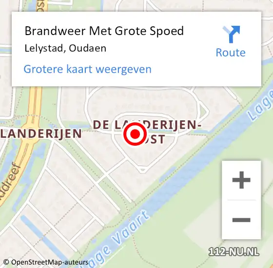 Locatie op kaart van de 112 melding: Brandweer Met Grote Spoed Naar Lelystad, Oudaen op 30 september 2019 13:14