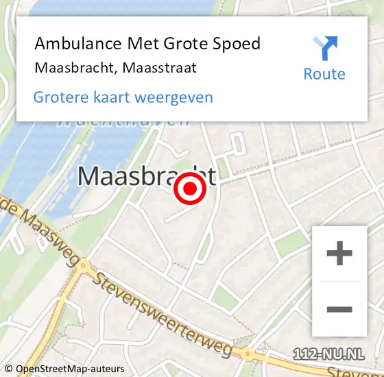 Locatie op kaart van de 112 melding: Ambulance Met Grote Spoed Naar Maasbracht, Maasstraat op 30 september 2019 13:20