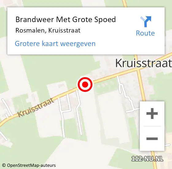 Locatie op kaart van de 112 melding: Brandweer Met Grote Spoed Naar Rosmalen, Kruisstraat op 30 september 2019 17:28