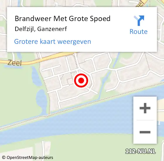 Locatie op kaart van de 112 melding: Brandweer Met Grote Spoed Naar Delfzijl, Ganzenerf op 30 september 2019 17:37