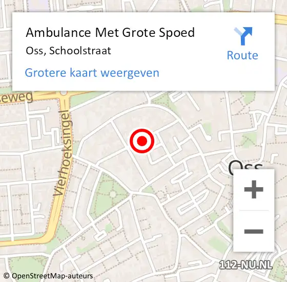 Locatie op kaart van de 112 melding: Ambulance Met Grote Spoed Naar Oss, Schoolstraat op 30 september 2019 18:25