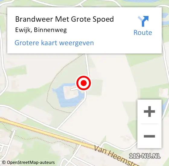 Locatie op kaart van de 112 melding: Brandweer Met Grote Spoed Naar Ewijk, Binnenweg op 30 september 2019 18:26