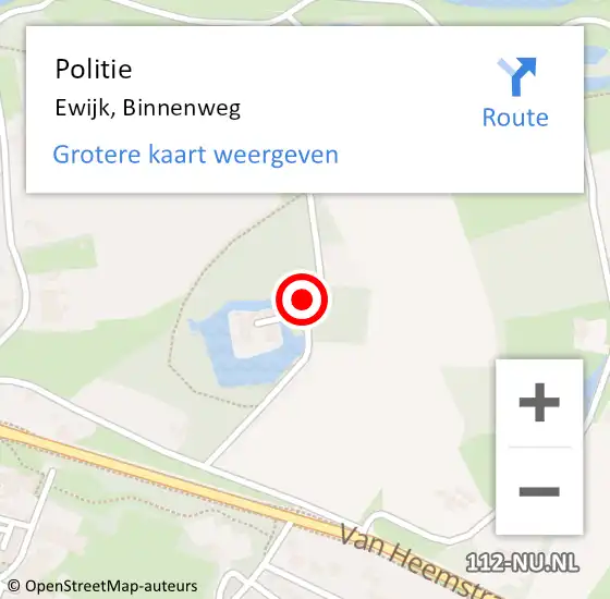 Locatie op kaart van de 112 melding: Politie Ewijk, Binnenweg op 30 september 2019 18:32