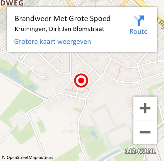 Locatie op kaart van de 112 melding: Brandweer Met Grote Spoed Naar Kruiningen, Dirk Jan Blomstraat op 30 september 2019 18:50