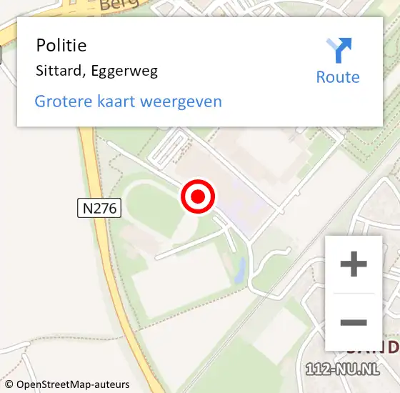 Locatie op kaart van de 112 melding: Politie Sittard, Eggerweg op 30 september 2019 19:16