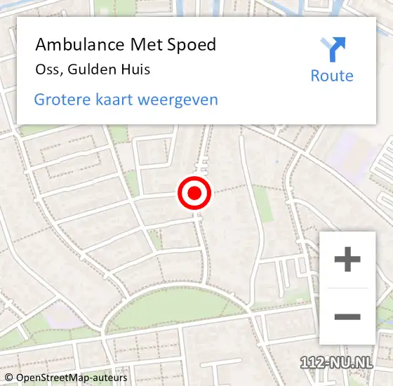 Locatie op kaart van de 112 melding: Ambulance Met Spoed Naar Oss, Gulden Huis op 30 september 2019 19:52