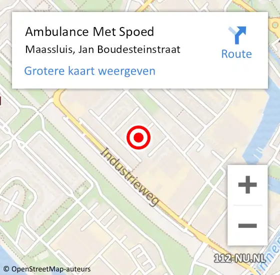 Locatie op kaart van de 112 melding: Ambulance Met Spoed Naar Maassluis, Jan Boudesteinstraat op 30 september 2019 20:24