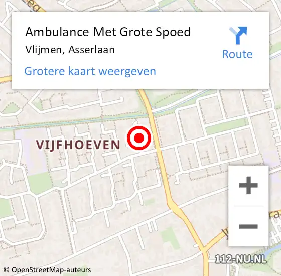 Locatie op kaart van de 112 melding: Ambulance Met Grote Spoed Naar Vlijmen, Asserlaan op 1 oktober 2019 01:41