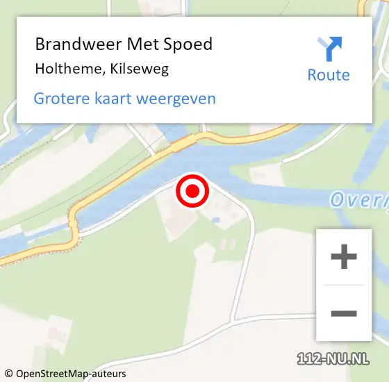 Locatie op kaart van de 112 melding: Brandweer Met Spoed Naar Holtheme, Kilseweg op 15 april 2014 12:33