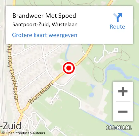 Locatie op kaart van de 112 melding: Brandweer Met Spoed Naar Santpoort-Zuid, Wustelaan op 1 oktober 2019 09:19