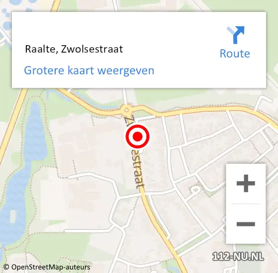 Locatie op kaart van de 112 melding:  Raalte, Zwolsestraat op 1 oktober 2019 09:33