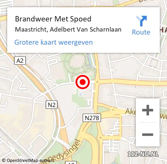 Locatie op kaart van de 112 melding: Brandweer Met Spoed Naar Maastricht, Adelbert Van Scharnlaan op 1 oktober 2019 10:16