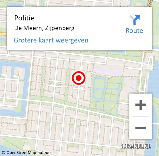 Locatie op kaart van de 112 melding: Politie De Meern, Zijpenberg op 1 oktober 2019 10:52
