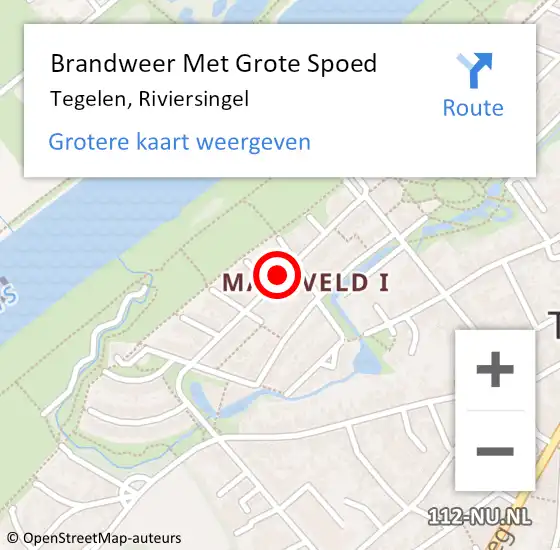 Locatie op kaart van de 112 melding: Brandweer Met Grote Spoed Naar Tegelen, Riviersingel op 1 oktober 2019 12:00