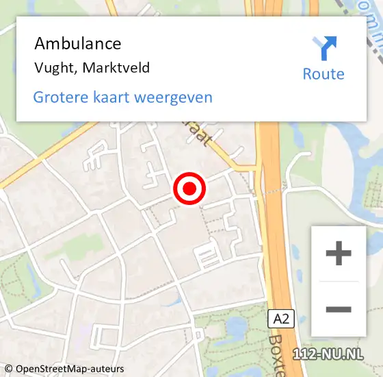 Locatie op kaart van de 112 melding: Ambulance Vught, Marktveld op 1 oktober 2019 12:06