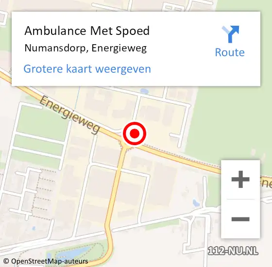 Locatie op kaart van de 112 melding: Ambulance Met Spoed Naar Numansdorp, Energieweg op 1 oktober 2019 13:53