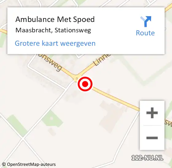 Locatie op kaart van de 112 melding: Ambulance Met Spoed Naar Maasbracht, Stationsweg op 1 oktober 2019 15:18