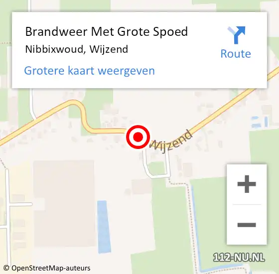 Locatie op kaart van de 112 melding: Brandweer Met Grote Spoed Naar Nibbixwoud, Wijzend op 1 oktober 2019 16:25