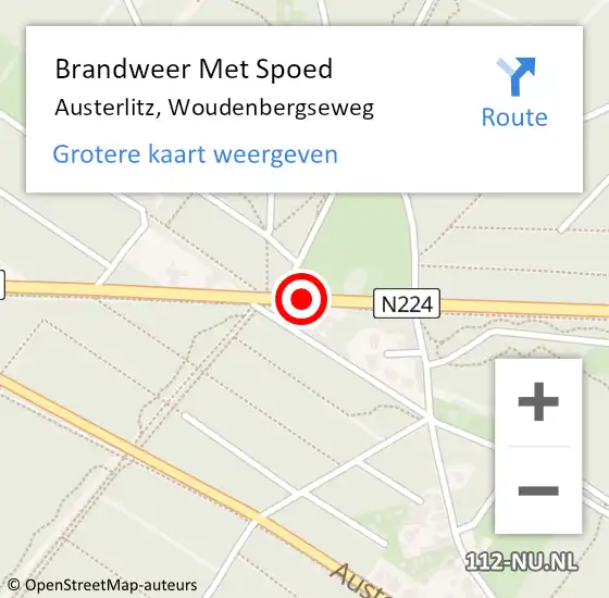 Locatie op kaart van de 112 melding: Brandweer Met Spoed Naar Austerlitz, Woudenbergseweg op 1 oktober 2019 16:26