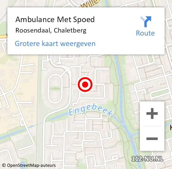 Locatie op kaart van de 112 melding: Ambulance Met Spoed Naar Roosendaal, Chaletberg op 1 oktober 2019 16:51