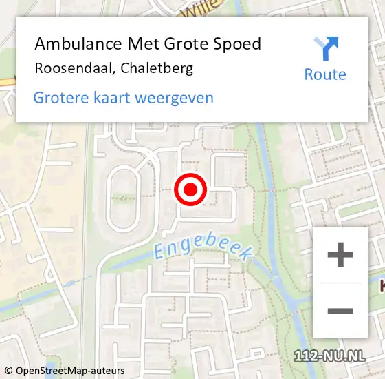 Locatie op kaart van de 112 melding: Ambulance Met Grote Spoed Naar Roosendaal, Chaletberg op 1 oktober 2019 16:53