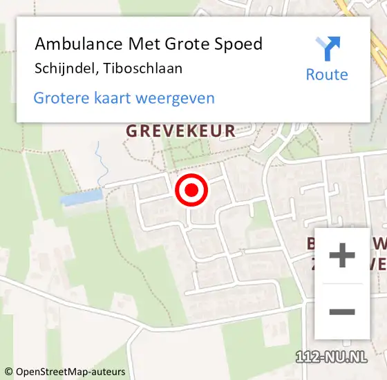 Locatie op kaart van de 112 melding: Ambulance Met Grote Spoed Naar Schijndel, Tiboschlaan op 1 oktober 2019 16:55