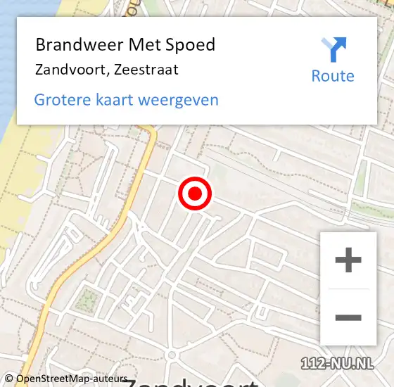 Locatie op kaart van de 112 melding: Brandweer Met Spoed Naar Zandvoort, Zeestraat op 1 oktober 2019 17:45