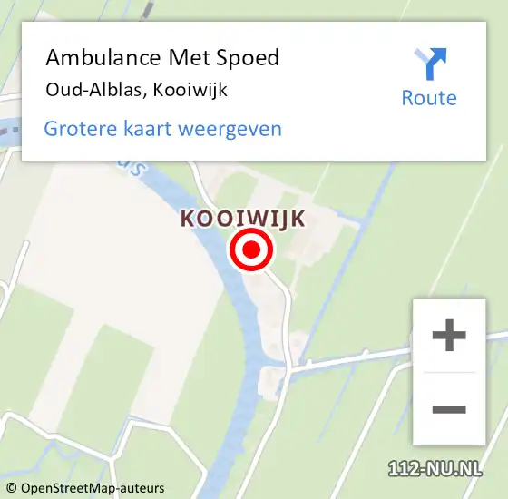 Locatie op kaart van de 112 melding: Ambulance Met Spoed Naar Oud-Alblas, Kooiwijk op 1 oktober 2019 19:20
