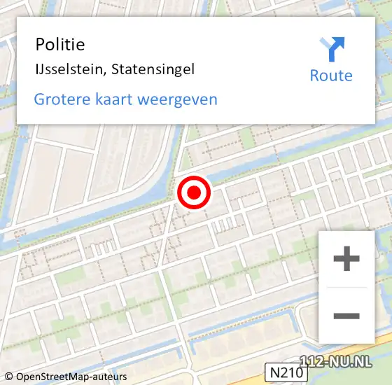 Locatie op kaart van de 112 melding: Politie IJsselstein, Statensingel op 1 oktober 2019 20:21