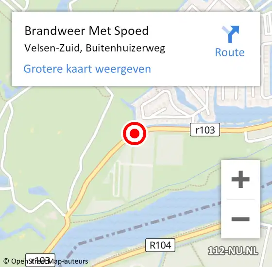 Locatie op kaart van de 112 melding: Brandweer Met Spoed Naar Velsen-Zuid, Buitenhuizerweg op 1 oktober 2019 22:03