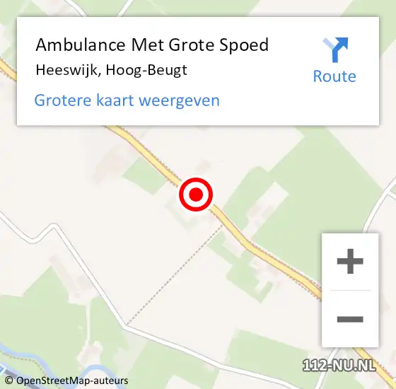 Locatie op kaart van de 112 melding: Ambulance Met Grote Spoed Naar Heeswijk, Hoog-Beugt op 1 oktober 2019 23:35