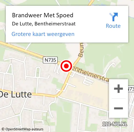 Locatie op kaart van de 112 melding: Brandweer Met Spoed Naar De Lutte, Bentheimerstraat op 2 oktober 2019 03:32