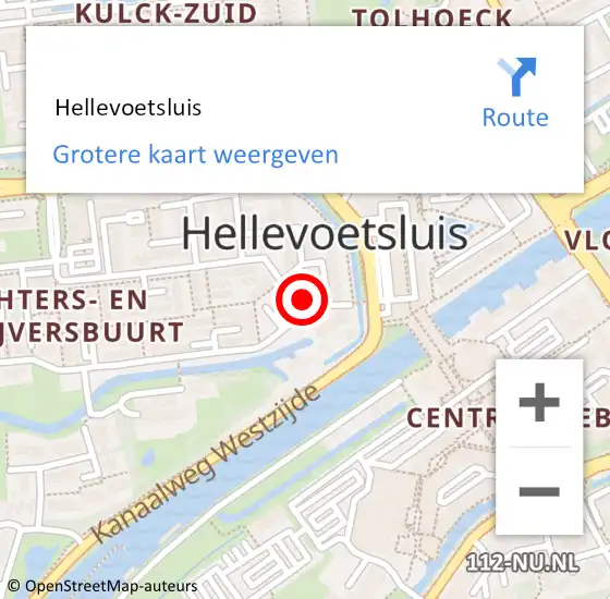 Locatie op kaart van de 112 melding:  Hellevoetsluis op 2 oktober 2019 08:06