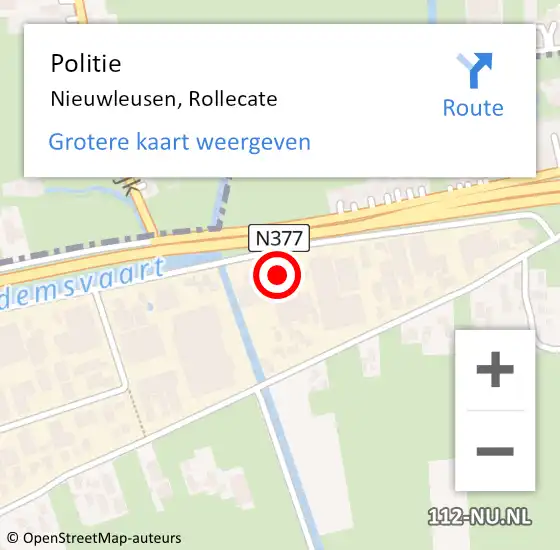 Locatie op kaart van de 112 melding: Politie Nieuwleusen, Rollecate op 2 oktober 2019 08:40