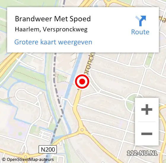 Locatie op kaart van de 112 melding: Brandweer Met Spoed Naar Haarlem, Verspronckweg op 2 oktober 2019 08:40