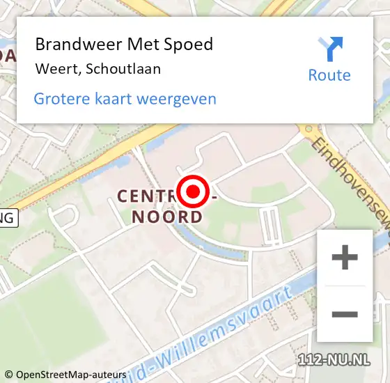 Locatie op kaart van de 112 melding: Brandweer Met Spoed Naar Weert, Schoutlaan op 2 oktober 2019 08:44