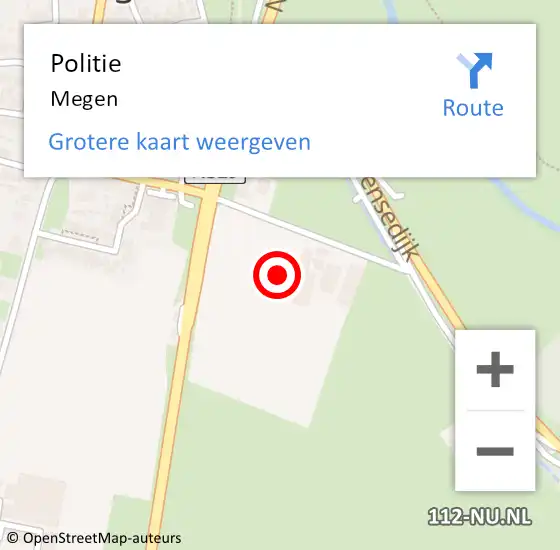 Locatie op kaart van de 112 melding: Politie Megen op 2 oktober 2019 09:10