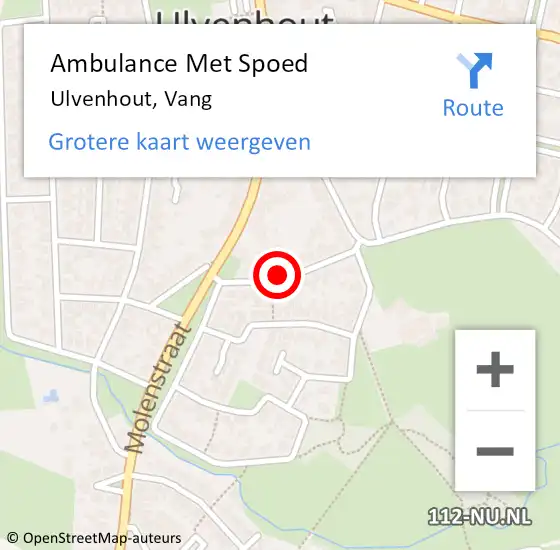 Locatie op kaart van de 112 melding: Ambulance Met Spoed Naar Ulvenhout, Vang op 2 oktober 2019 09:44