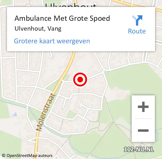Locatie op kaart van de 112 melding: Ambulance Met Grote Spoed Naar Ulvenhout, Vang op 2 oktober 2019 09:44