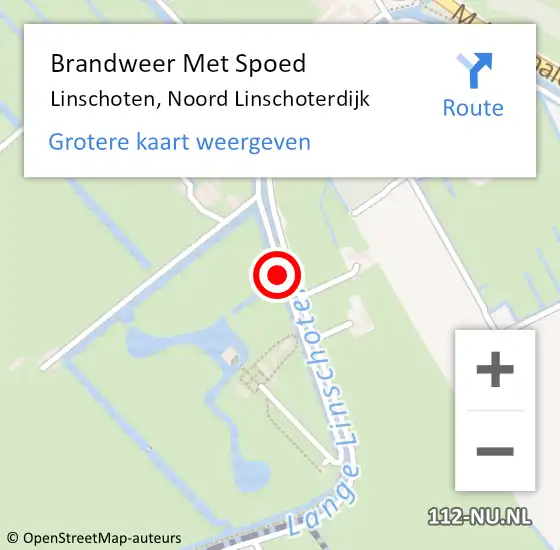 Locatie op kaart van de 112 melding: Brandweer Met Spoed Naar Linschoten, Noord Linschoterdijk op 2 oktober 2019 09:48